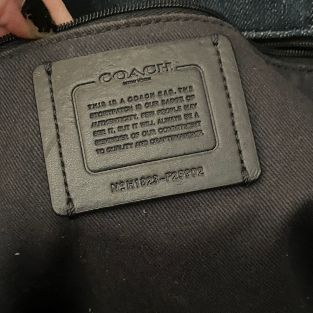Coach Denim Blue Tote with Logo - Picture 3 of 6